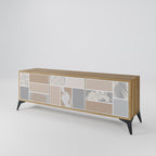 TROPICAL SHAPES 3-Door TV Stand in Oak Effect