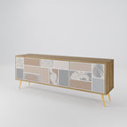 TROPICAL SHAPES 3-Door TV Stand in Oak Effect