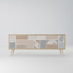 TROPICAL SHAPES 3-Door TV Stand in Oak Effect