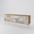 TROPICAL SHAPES 3-Door TV Stand in Oak Effect