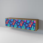 CACTUS VIBES 3-Door TV Stand in Oak Effect