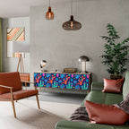 CACTUS VIBES 3-Door TV Stand in Oak Effect