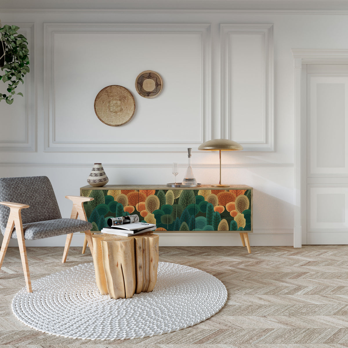 AUTUMN KALEIDOSCOPE TV-bänk med 3 dörrar