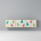 GUMMY BEARS 3-Door TV Stand in Oak Effect