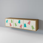 GUMMY BEARS 3-Door TV Stand in Oak Effect