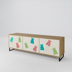 GUMMY BEARS 3-Door TV Stand in Oak Effect