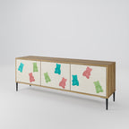 GUMMY BEARS 3-Door TV Stand in Oak Effect