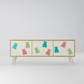 GUMMY BEARS 3-Door TV Stand in Oak Effect