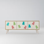 GUMMY BEARS 3-Door TV Stand in Oak Effect