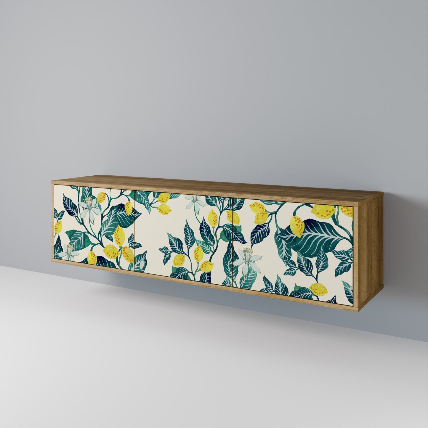 LEMON TREE 3-Door TV Stand in Oak Effect