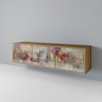 VEILED SUMMIT 3-Door TV Stand in Oak Effect