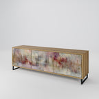 VEILED SUMMIT 3-Door TV Stand in Oak Effect