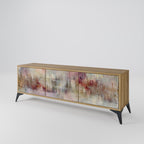 VEILED SUMMIT 3-Door TV Stand in Oak Effect