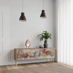 VEILED SUMMIT 3-Door TV Stand in Oak Effect