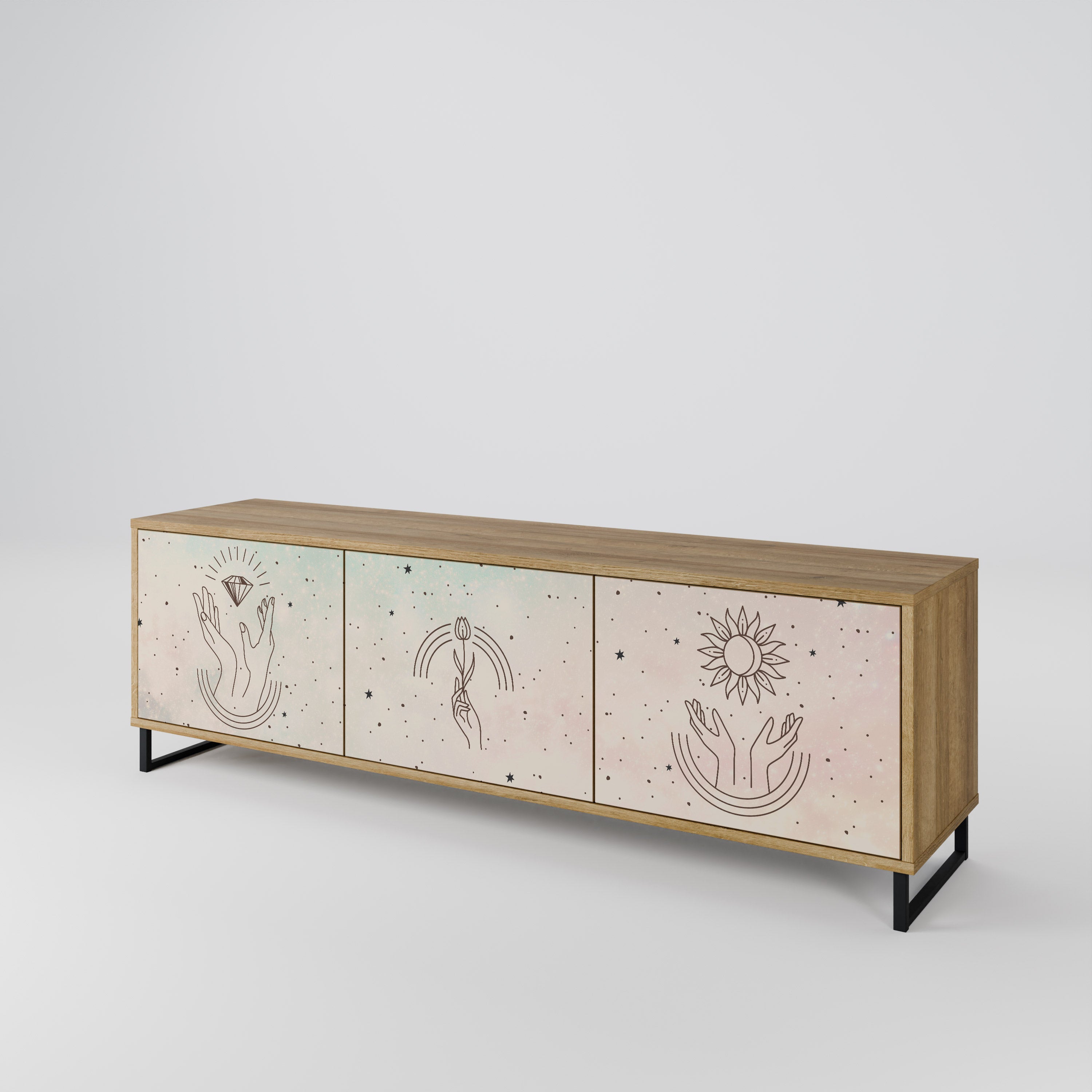DELICATE BEAUTY TV-bänk med 3 dörrar