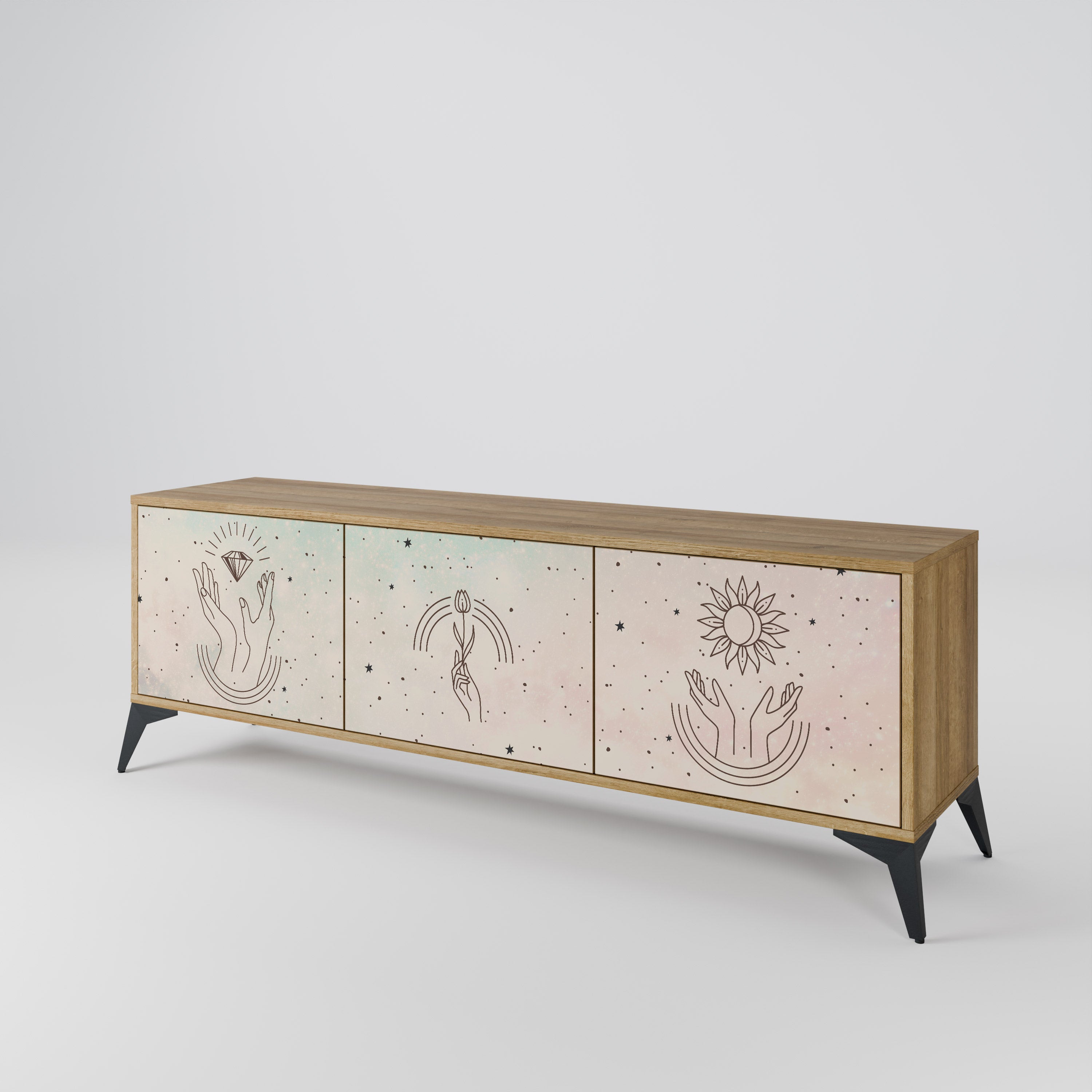 DELICATE BEAUTY TV-bänk med 3 dörrar