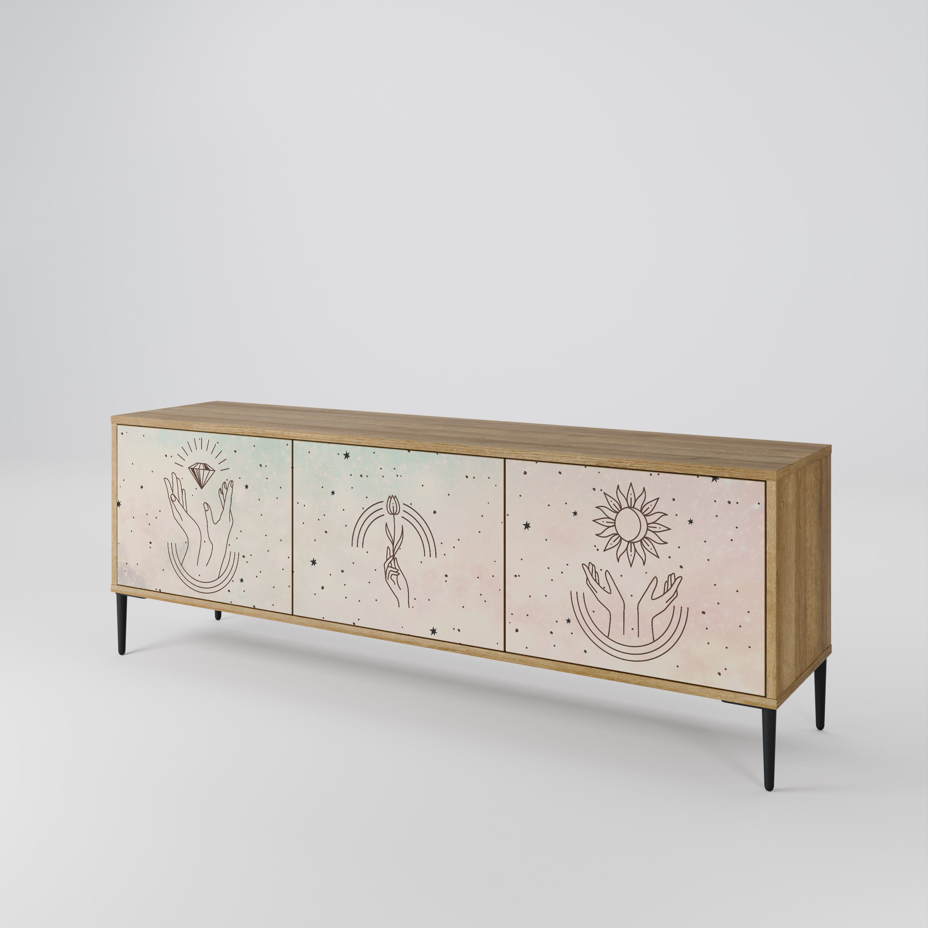 DELICATE BEAUTY TV-bänk med 3 dörrar