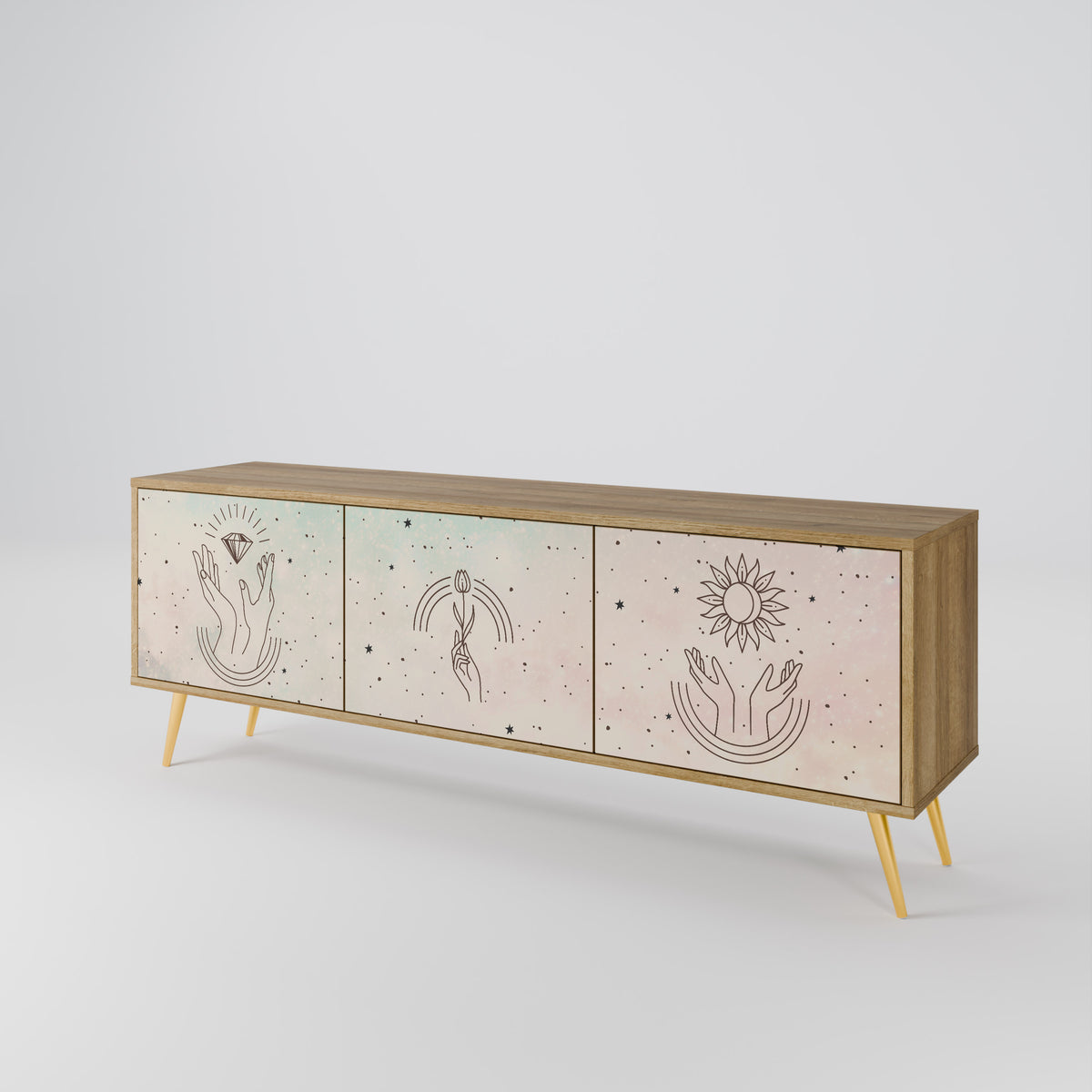 DELICATE BEAUTY TV-bänk med 3 dörrar
