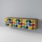 WEIGHTLESS HOURS 3-Door TV Stand in Oak Effect