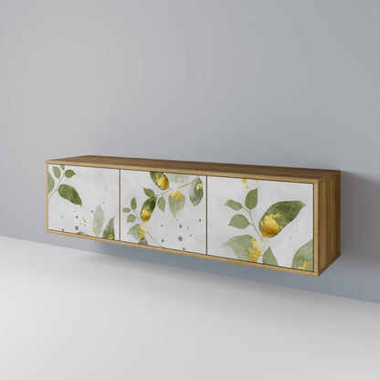 ELEGANT BOTANICS 3-dörrars TV-bänk i ekeffekt