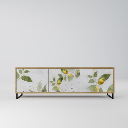 ELEGANT BOTANICS 3-dörrars TV-bänk i ekeffekt