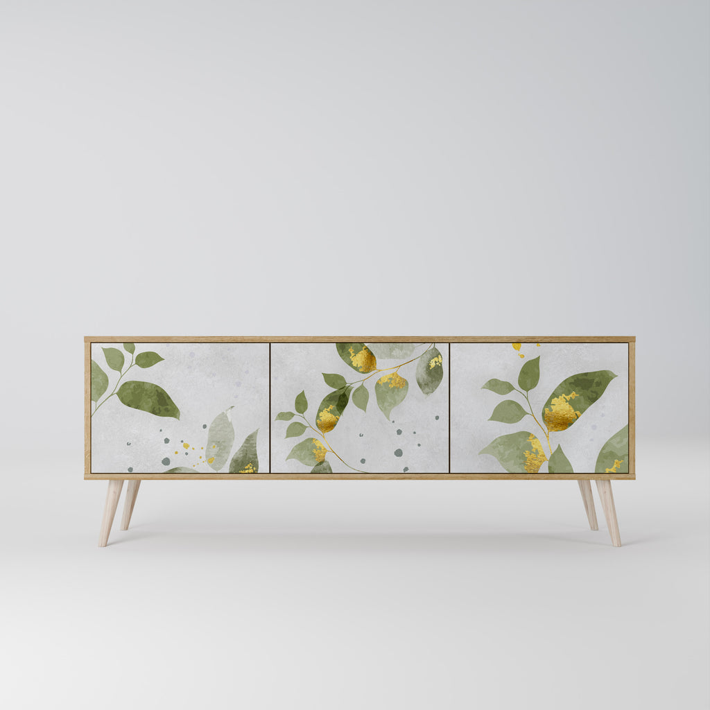 ELEGANT BOTANICS 3-dörrars TV-bänk i ekeffekt