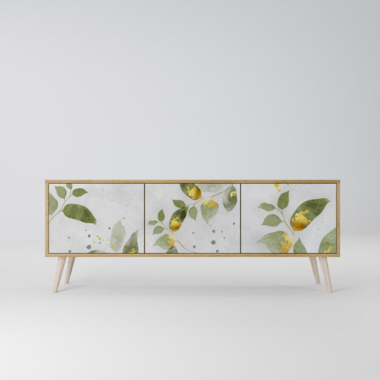ELEGANT BOTANICS 3-dörrars TV-bänk i ekeffekt