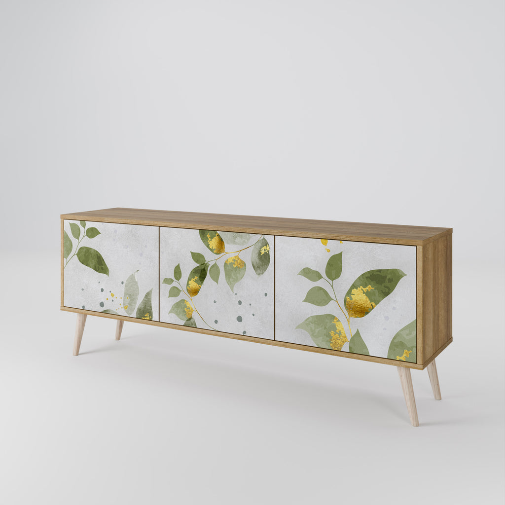 ELEGANT BOTANICS 3-dörrars TV-bänk i ekeffekt