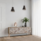 PASSING TIME 3-Door TV Stand in Oak Effect