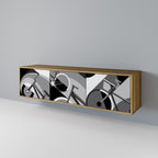 BIKE ENERGY 3-Door TV Stand in Oak Effect