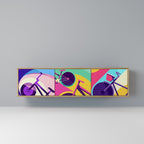 BIKE DREAMS 3-Door TV Stand in Oak Effect