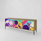 BIKE DREAMS 3-Door TV Stand in Oak Effect