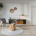 TROPICAL COMPOSITION 3-Door TV Stand in Oak Effect