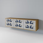 MAJESTIC STEED 3-Door TV Stand in Oak Effect