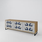 MAJESTIC STEED 3-Door TV Stand in Oak Effect