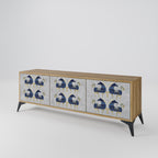 MAJESTIC STEED 3-Door TV Stand in Oak Effect