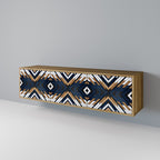 ARTFUL GEOMETRY 3-dörrars TV-bänk i ekeffekt