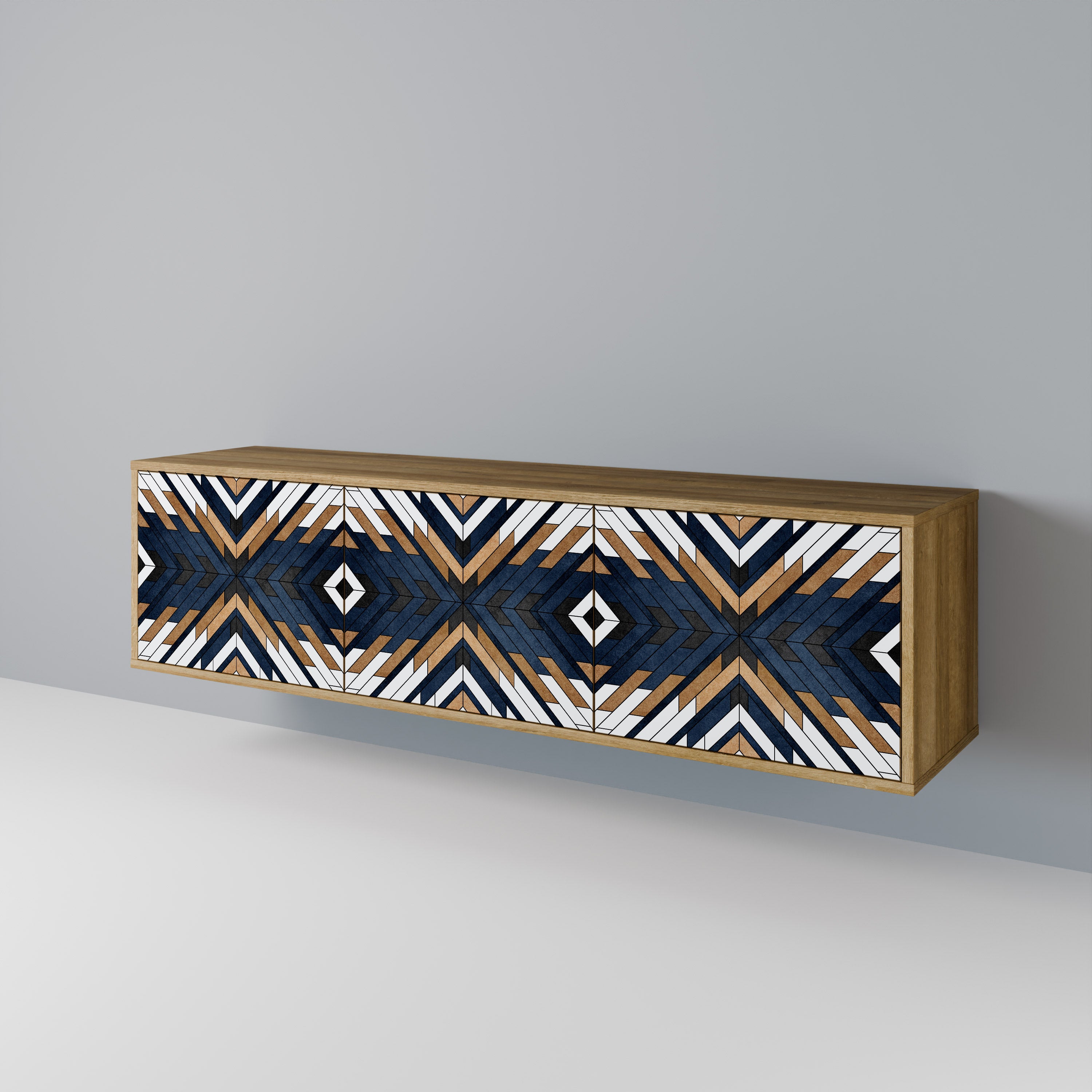 ARTFUL GEOMETRY TV-bänk med 3 dörrar
