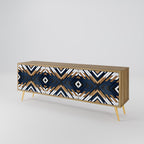 ARTFUL GEOMETRY 3-dörrars TV-bänk i ekeffekt