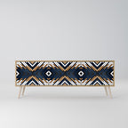 ARTFUL GEOMETRY 3-dörrars TV-bänk i ekeffekt