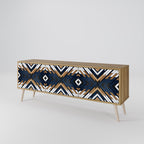 ARTFUL GEOMETRY 3-dörrars TV-bänk i ekeffekt