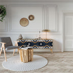 ARTFUL GEOMETRY 3-dörrars TV-bänk i ekeffekt