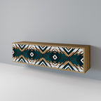 ARTISTIC GEOMETRY 3-Door TV Stand in Oak Effect