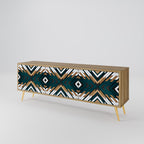 ARTISTIC GEOMETRY 3-Door TV Stand in Oak Effect