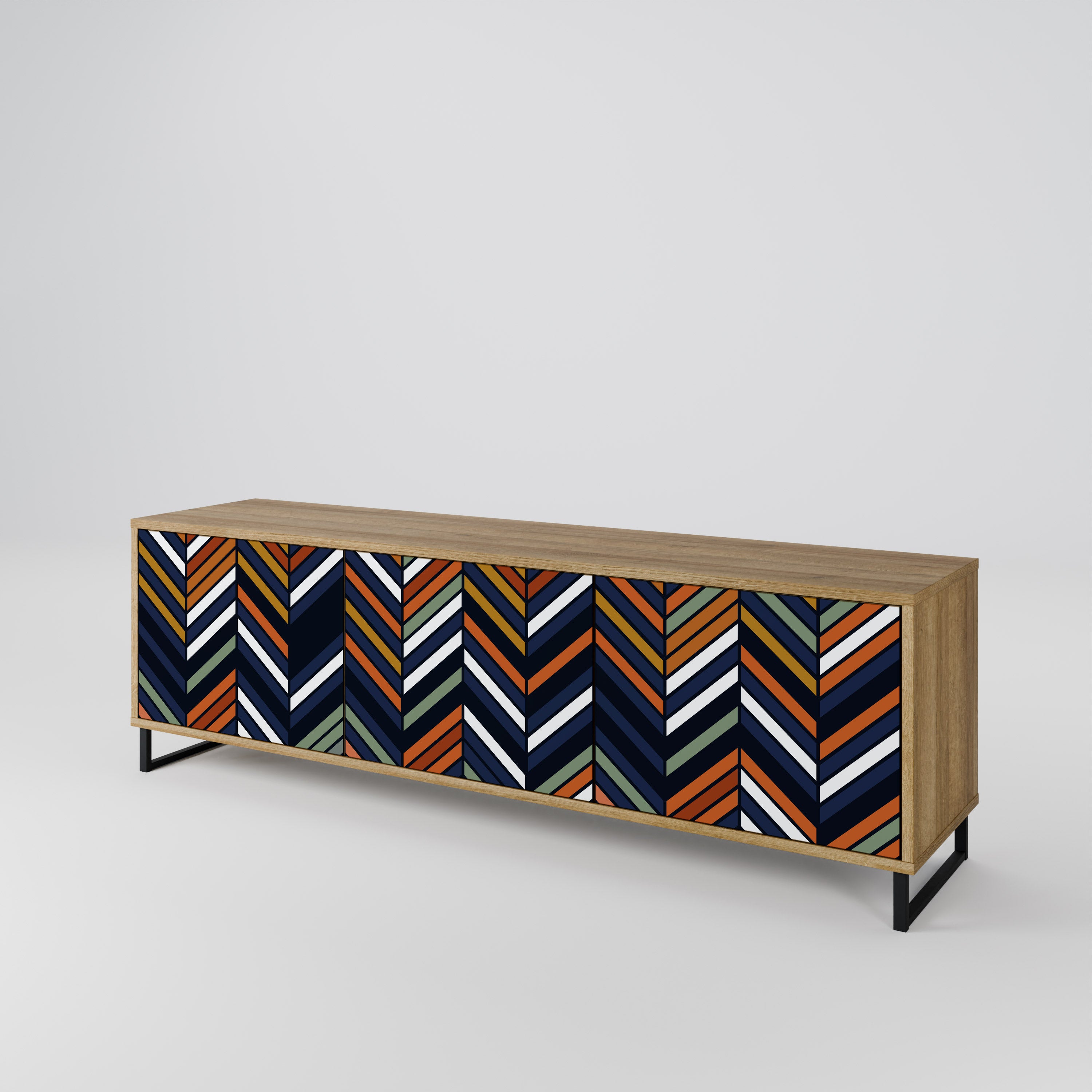 VIBRANT PATCHWORK TV-bänk med 3 dörrar
