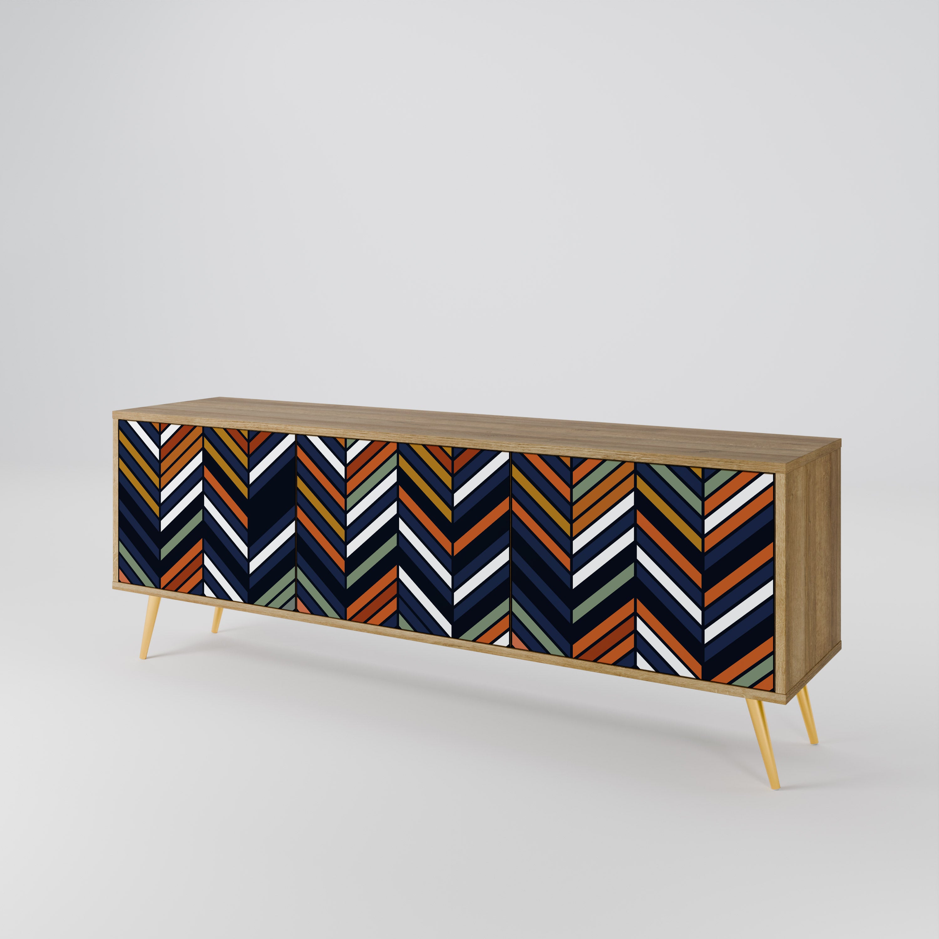 VIBRANT PATCHWORK TV-bänk med 3 dörrar