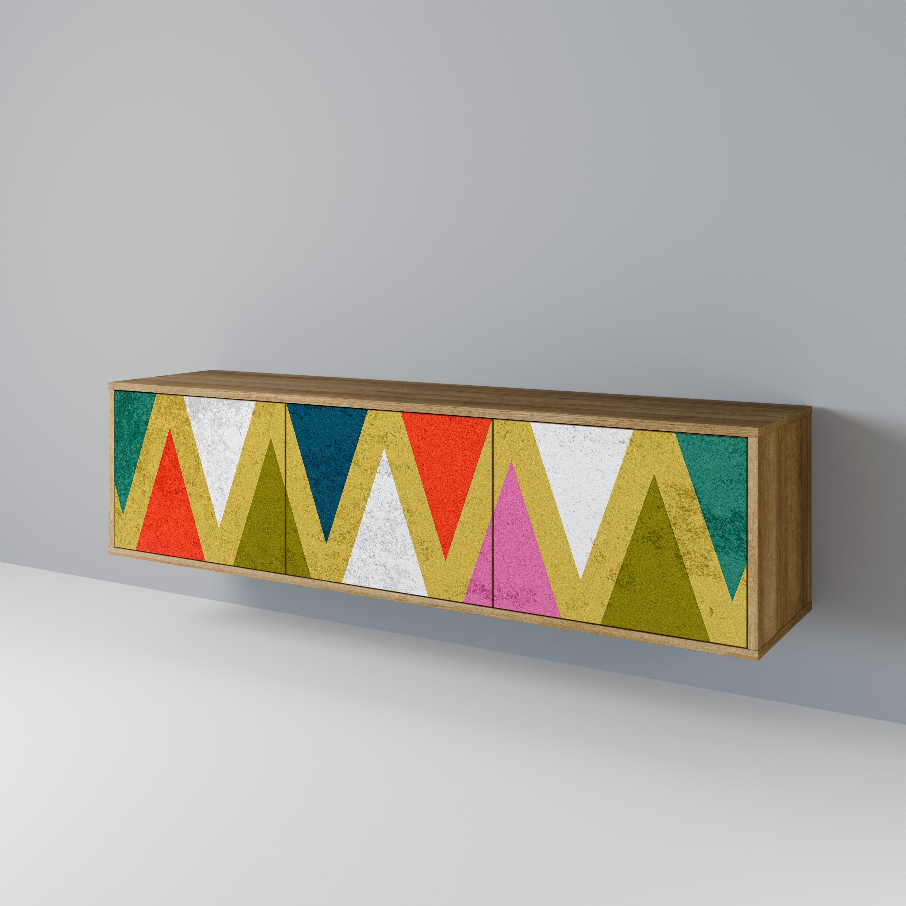 COLORFUL TRIANGLES TV-bänk med 3 dörrar