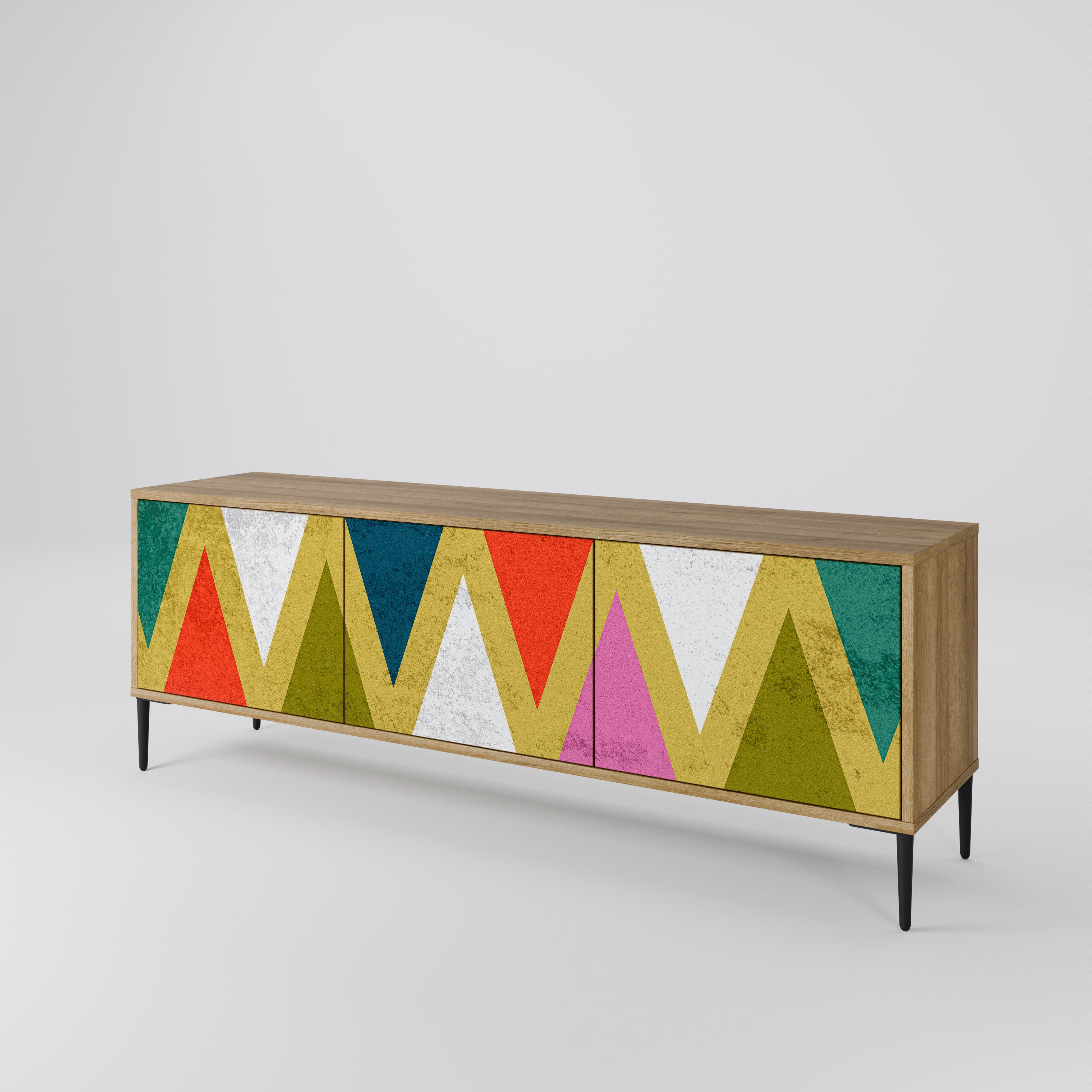 COLORFUL TRIANGLES TV-bänk med 3 dörrar