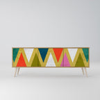 COLORFUL TRIANGLES TV-bänk med 3 dörrar