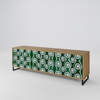 GREEN EYES 3-Door TV Stand in Oak Effect